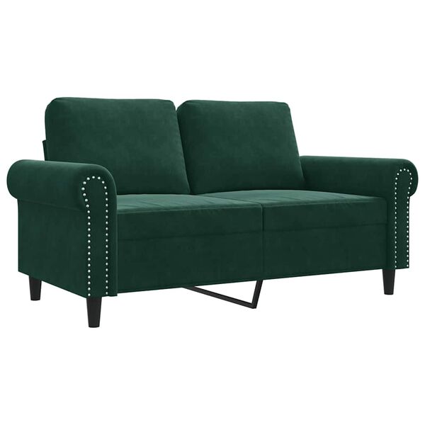 vidaXL 2-personers sofa 120 cm fl&oslash;jl m&oslash;rkegr&oslash;n