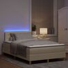 vidaXL LED Box Spring Bed med madras med LED Creme 120 x 190 cm Stof