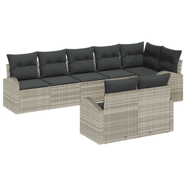 vidaXL Havesofa S&aelig;t Lysegr&aring; 55 x 55 x 37 cm polyrattan