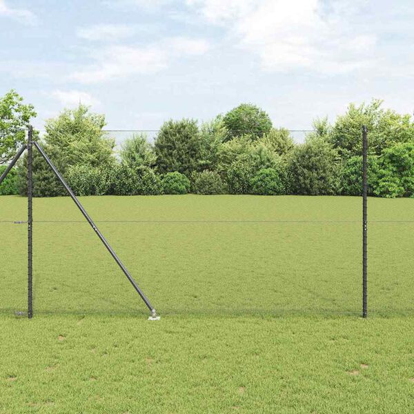 vidaXL Hegnsp&aelig;l Gr&aring; 50 x 1,6 m (13 mm mesh) St&aring;l og PVC