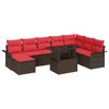 vidaXL Havesofa S&aelig;t 9 stk. Brun polyrattan
