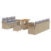 vidaXL Havesofa S&aelig;t 10 stk. Beige polyrattan