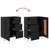 vidaXL Highboard med skuffe 2 pcs Sort eg Konstrueret tr&aelig;