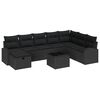 vidaXL Sofa S&aelig;t 9 stk. Sort polyrattan