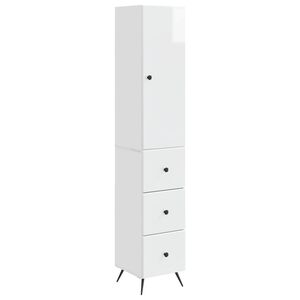 vidaXL Skab S&aelig;t 2 pcs Hvid h&oslash;jglans 34,5 x 34,5 x 90 cm