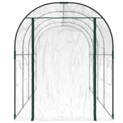 vidaXL drivhus 160x400x190 cm PVC og pulverlakeret stål transparent