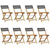 vidaXL foldbare havestole 8 stk. polyrattan sort