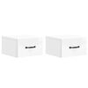 vidaXL V&aelig;gh&aelig;ngt Natbord 2 pcs Hvid h&oslash;jglans 34,5 x 33 x 20 cm