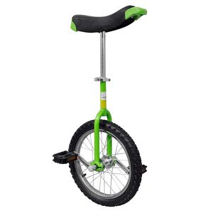 Ethjulet cykel 16 tommer justerbar gr&oslash;n