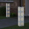 vidaXL Solar LED sti lys 2 pcs Hvid Koldvalset St&aring;l