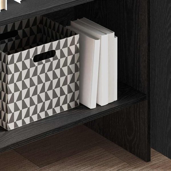 vidaXL Bogskab Sort eg 60 x 35 x 180 cm Konstrueret træ