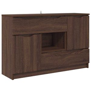 vidaXL Sideboard med skuffe Brun eg 100 x 30 x 65,6 Konstrueret tr&aelig;