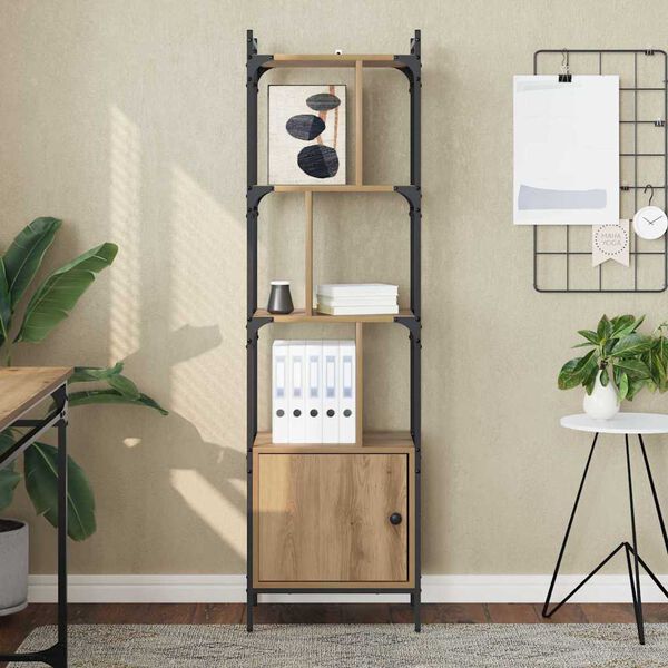 vidaXL Bogreol Artisan Egetr&aelig; 44,5 x 30 x 154,5 cm Konstrueret tr&aelig;