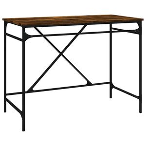 vidaXL skrivebord 100x50x75 cm konstrueret tr&aelig; og jern r&oslash;get eg