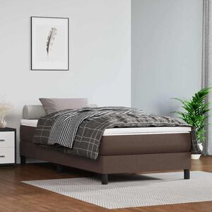vidaXL springmadras med pocketfjedre medium 90x200x20 cm kunstl&aelig;der brun