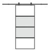 vidaXL skyded&oslash;r med hardwares&aelig;t 90x205 cm h&aelig;rdet glas og aluminium
