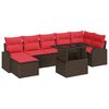 vidaXL Havesofa S&aelig;t 8 stk. Brun Poly rattan