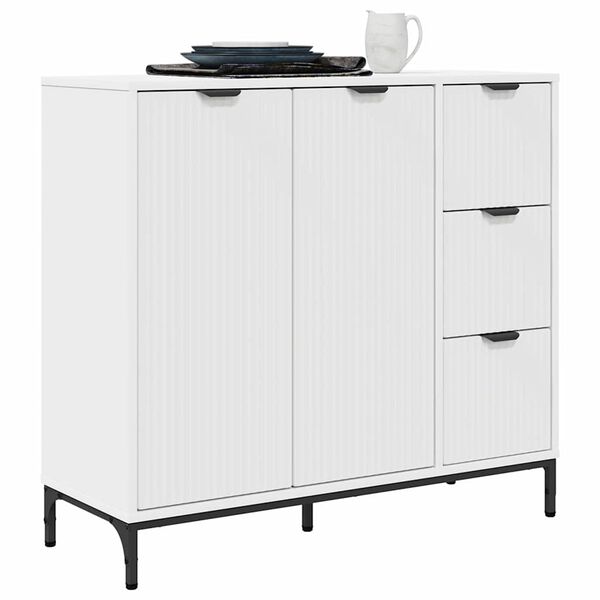 vidaXL Sideboard med skuffe Hvid 89,5 x 33 x 82 cm Konstrueret tr&aelig;