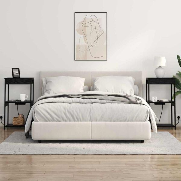 vidaXL Natskab med hylde Sort eg 41 x 31 x 76 cm Konstrueret tr&aelig;