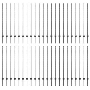 vidaXL Hegnssøjler 88 pcs Grå 180 cm Stål