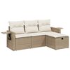 vidaXL sofas&aelig;t til haven 4 dele med hynder polyrattan beige