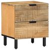 vidaXL sengebord 40x33x46 cm massivt mangotr&aelig; brun