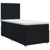 vidaXL Boxmadras med topmadras med hovedg&aelig;rde Sort 90 x 200 cm Stof