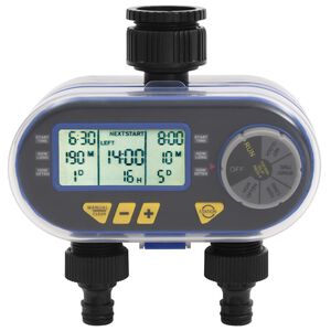 vidaXL automatisk digital vandingstimer med to slangeudtag