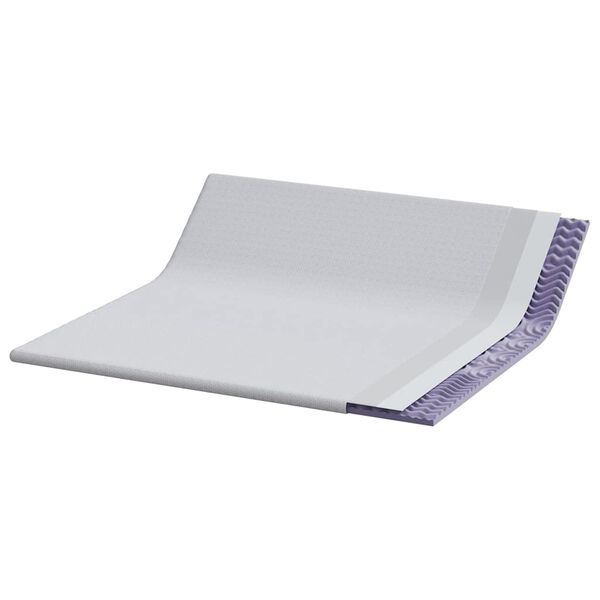 vidaXL Madras topper Hvid 200 x 200 cm Jacquard Stof