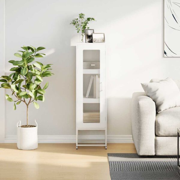 vidaXL skab 36x39x123 cm koldvalset stål hvid