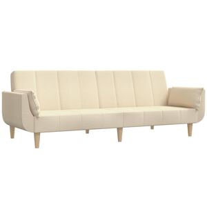 vidaXL 2-personers sovesofa med 2 puder stof cremefarvet