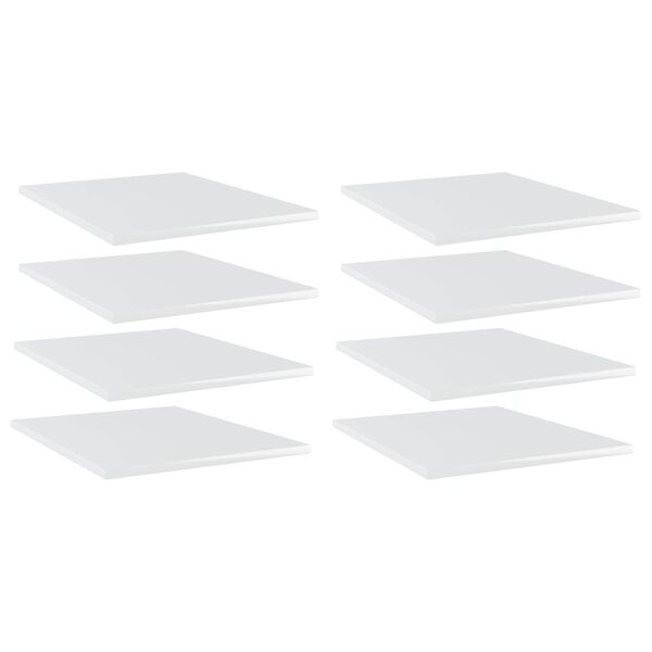 vidaXL boghylder 8 stk. 40x50x1,5 cm konstrueret tr&aelig; hvid h&oslash;jglans