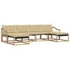 vidaXL Udend&oslash;rs sofagruppe med pude 6 pcs Hvid og Beige