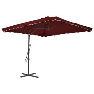 vidaXL parasol med st&aring;lstang 250x250x230 cm bordeauxfarvet