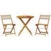 vidaXL bistros&aelig;t 3 dele polyrattan og massivt tr&aelig; beige