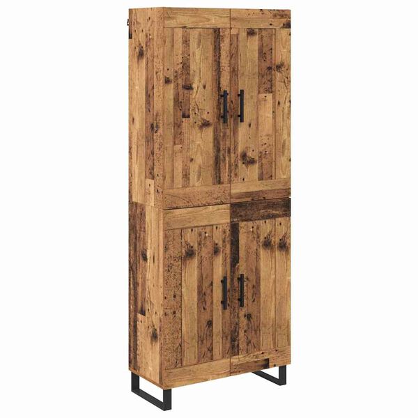 vidaXL Highboard Gammelt tr&aelig; 69,5 x 34 x 180 cm Konstrueret tr&aelig;