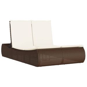 vidaXL solseng med hynder polyrattan brun