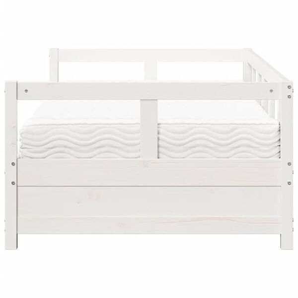 vidaXL daybed med madras 80x200 cm massivt fyrretr&aelig; hvid