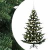 vidaXL Kunstigt juletr&aelig; med julekugle 120 cm 150 LED'er Varm hvid