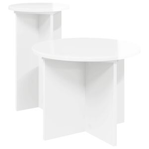vidaXL Sidebordss&aelig;t 2 stk. Hvid h&oslash;jglans &Oslash; 45 x 35 cm Konstrueret tr&aelig;