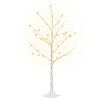 vidaXL LED-birketr&aelig; 120 cm 48 LED'er varmt hvidt lys hvid