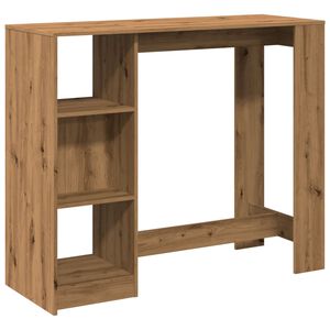 vidaXL barbord m. hylde 124x46x103,5 cm konstrueret tr&aelig; egetr&aelig;slook