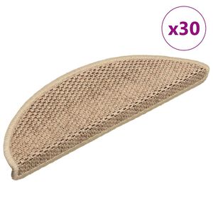 vidaXL selvkl&aelig;bende trappem&aring;tter 30stk. 56x17x3cm sisal-look sandfarve