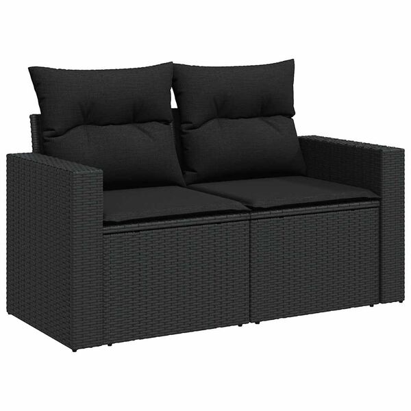vidaXL sofas&aelig;t til haven 6 dele med hynder polyrattan sort