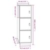 vidaXL højskab 34x40x108,5 cm massivt fyrretræ