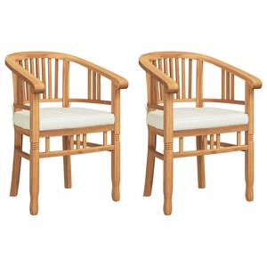 vidaXL Stol med pude 2 pcs Brun 63 x 58 x 89 cm Massiv Teaktr&aelig;