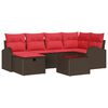 vidaXL Havesofa S&aelig;t 7 stk. Brun polyrattan