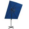 vidaXL h&aelig;ngeparasol med dobbelt top 250x250 cm azurbl&aring;