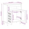 vidaXL Sideboard Naturfarvet 60 x 33,5 x 75 cm Massivt mangotr&aelig;