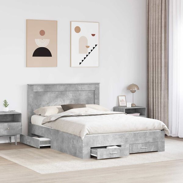 vidaXL Sengestel med skuffe med hovedg&aelig;rde Konstrueret tr&aelig;